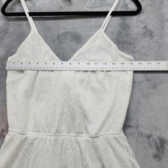 Bailey Blue Dress Womens L White Crochet Lace Strappy V-Neck Back Cutout Mini - Picture 7 of 10
